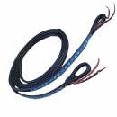 Leather Reins  NAVY-BLUE bead