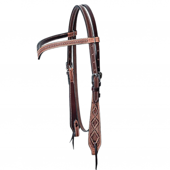 BASKET TOOLED HEADSTALL W./DOTS 