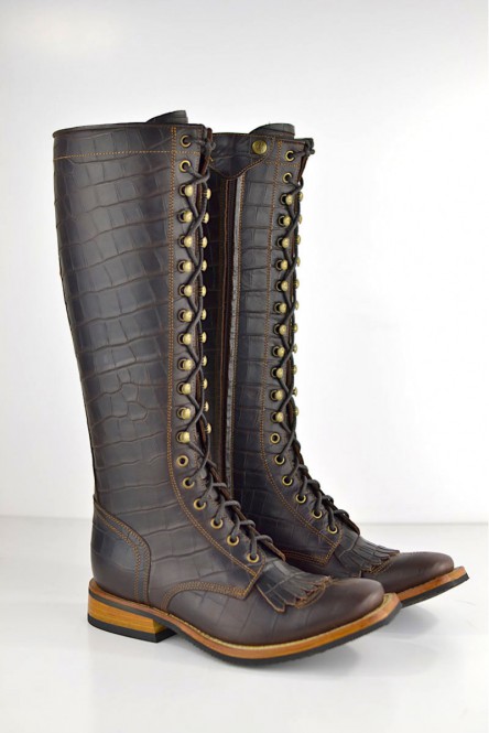 Secchiari Winter Boots May crocco dark brown 